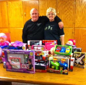 KVC Foster Parents Roscoe and Marsha Blackburn donated gifts.