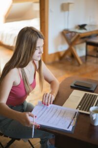 Teen on computer 